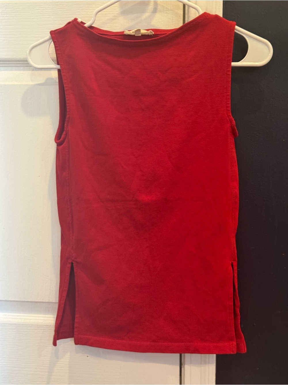 Madewell Vibrant Red Sleeveless Tank with Side Slits